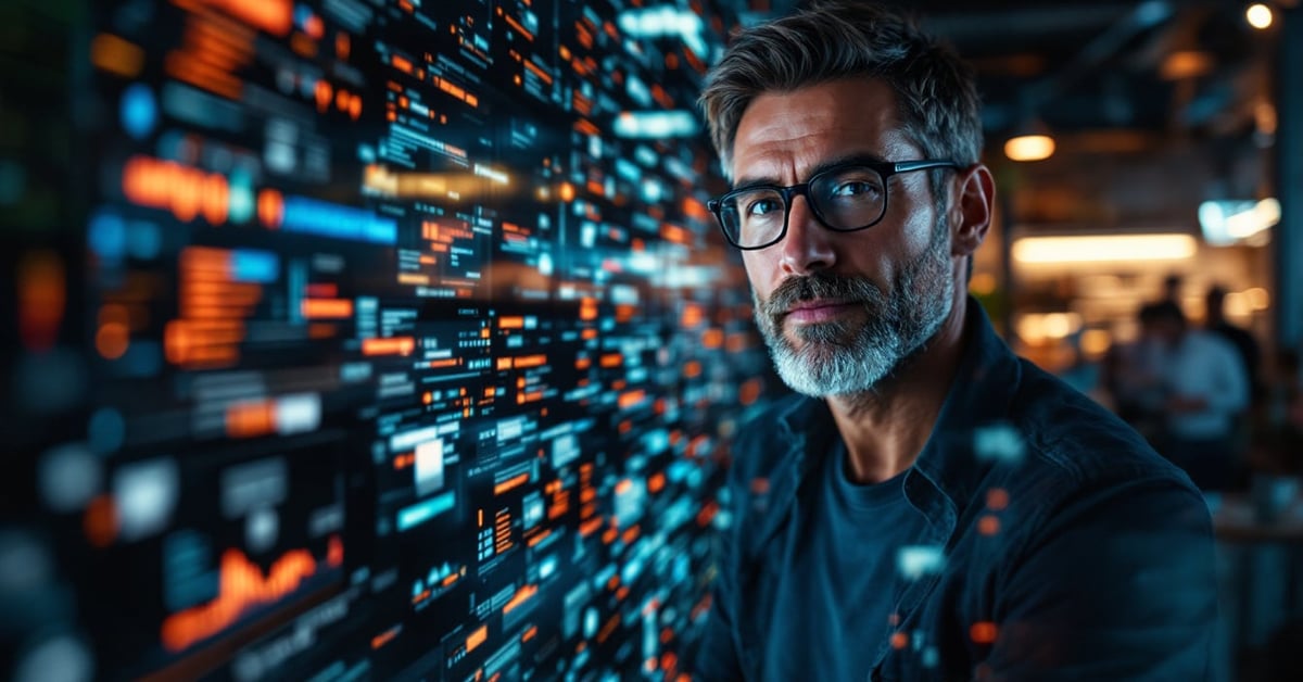 Marketing digital c'est quoi : professionnel analysant des données numériques sur écran en environnement moderne
