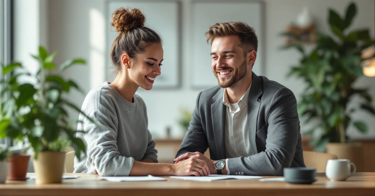 Équipe en entreprise travaillant sur une stratégie de communication visuelle avec supports de marque